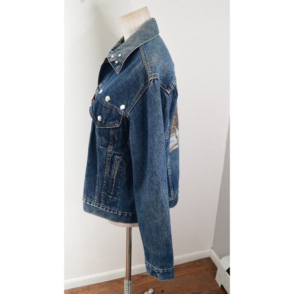 Vtg Levi's 70506-0216 Jean Jacket 42 Studs Custom Indian Native Horse Paint - Picture 4 of 10